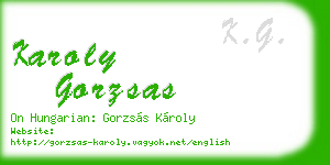 karoly gorzsas business card