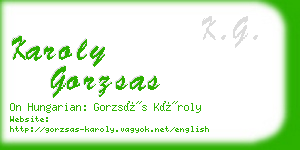 karoly gorzsas business card